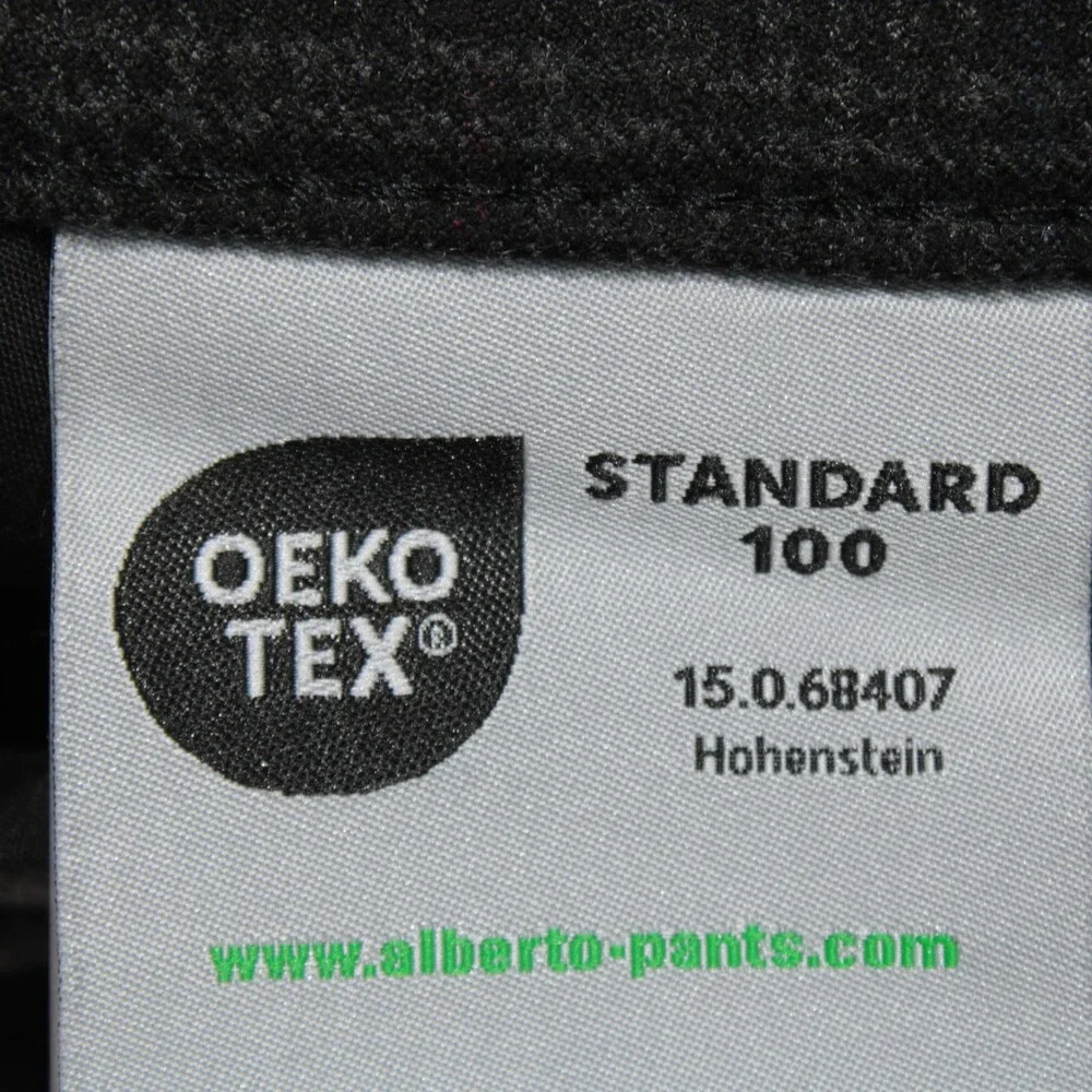 Alberto NWT Pleated Soft Check Chinos / Casual Pants Size 36 US Gray Polyester